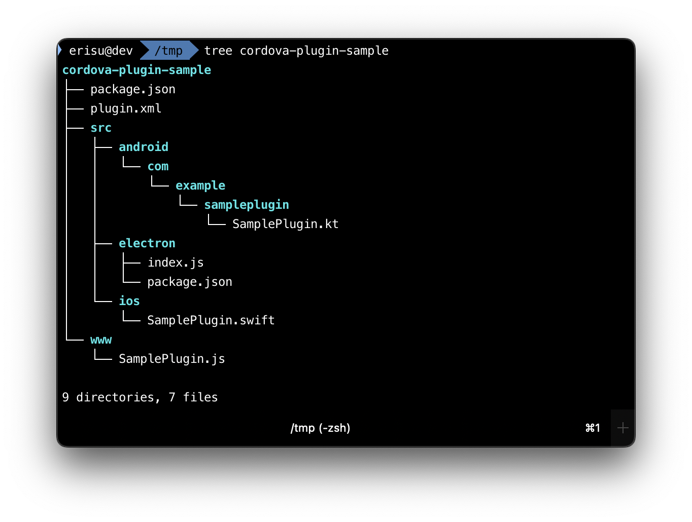 Sample plugin’s directory structure